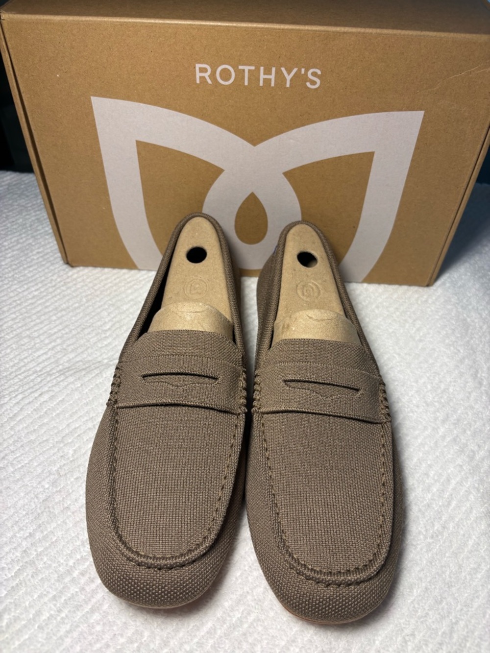 Rothy's Taupe Canvas Penny Loafers Portobello